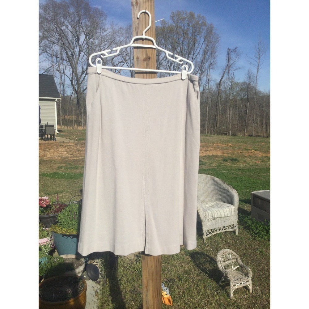 Vintage‎ Bleyle Womens Wool Midi Skirt 12 EU 48 Taupe Grey Pleated Fall Casual